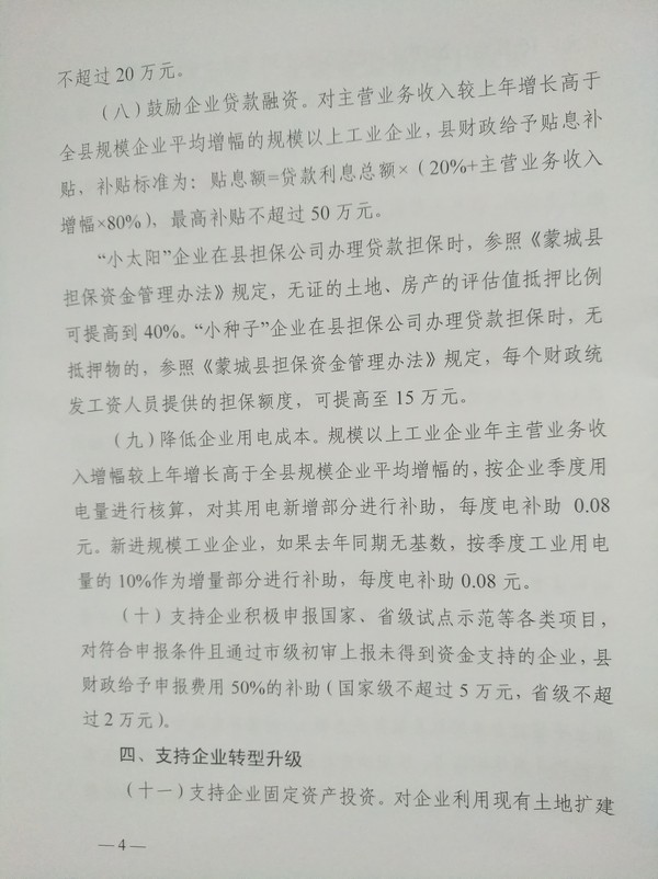 蒙城县人民政府关于印发蒙城县支持工业企业发展若干政策的通知(图4)